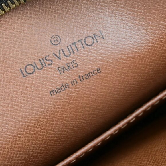 Auth LOUIS VUITTON Logo Danube MM Shoulder Bag Monogram Leather Brown - Picture 3 of 16